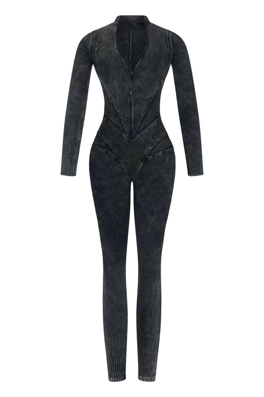 Fallon Mineral Washed Stitch Out Jumpsuit Rompers + Jumpsuits EDGE Small Charcoal 