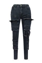 Shannon Cargo Washed Skinny Jeans jeans EDGE Small Acid Black 