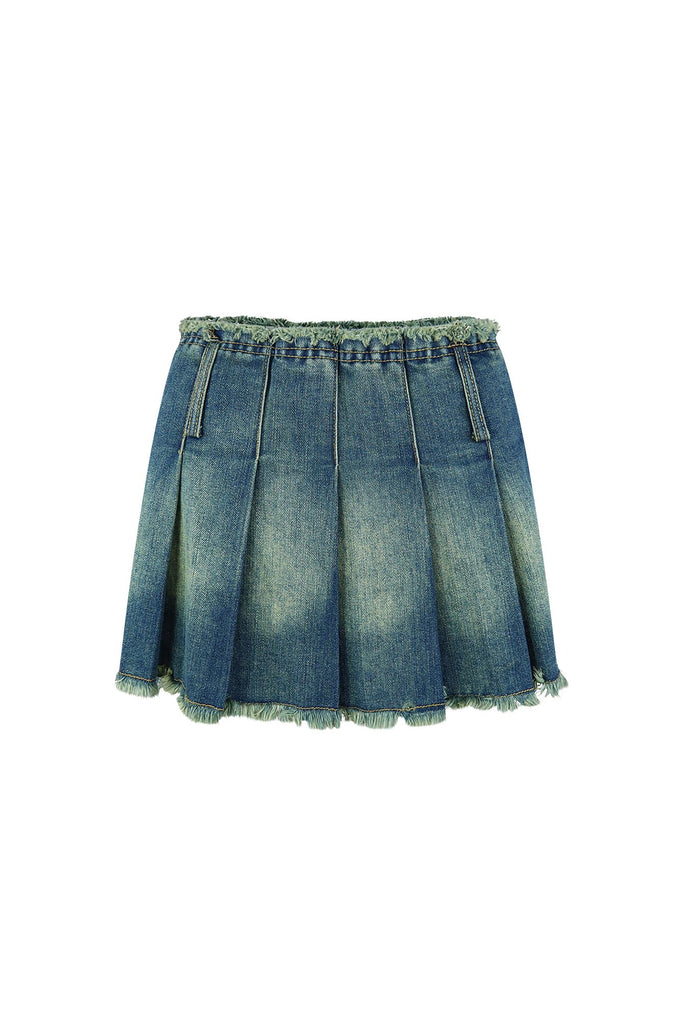 Theo Vintage Washed Pleated Skirt SKIRT EDGE Small Medium Wash 
