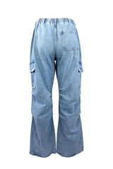 Maria Washed Denim Side Pockets Pants Bottoms EDGE 