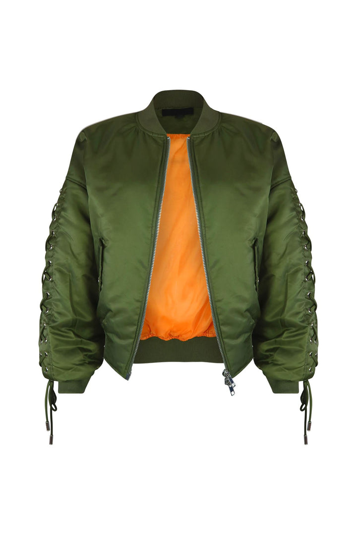 Kristy Oversized Nylon Bomber Jacket Outerwear EDGE 