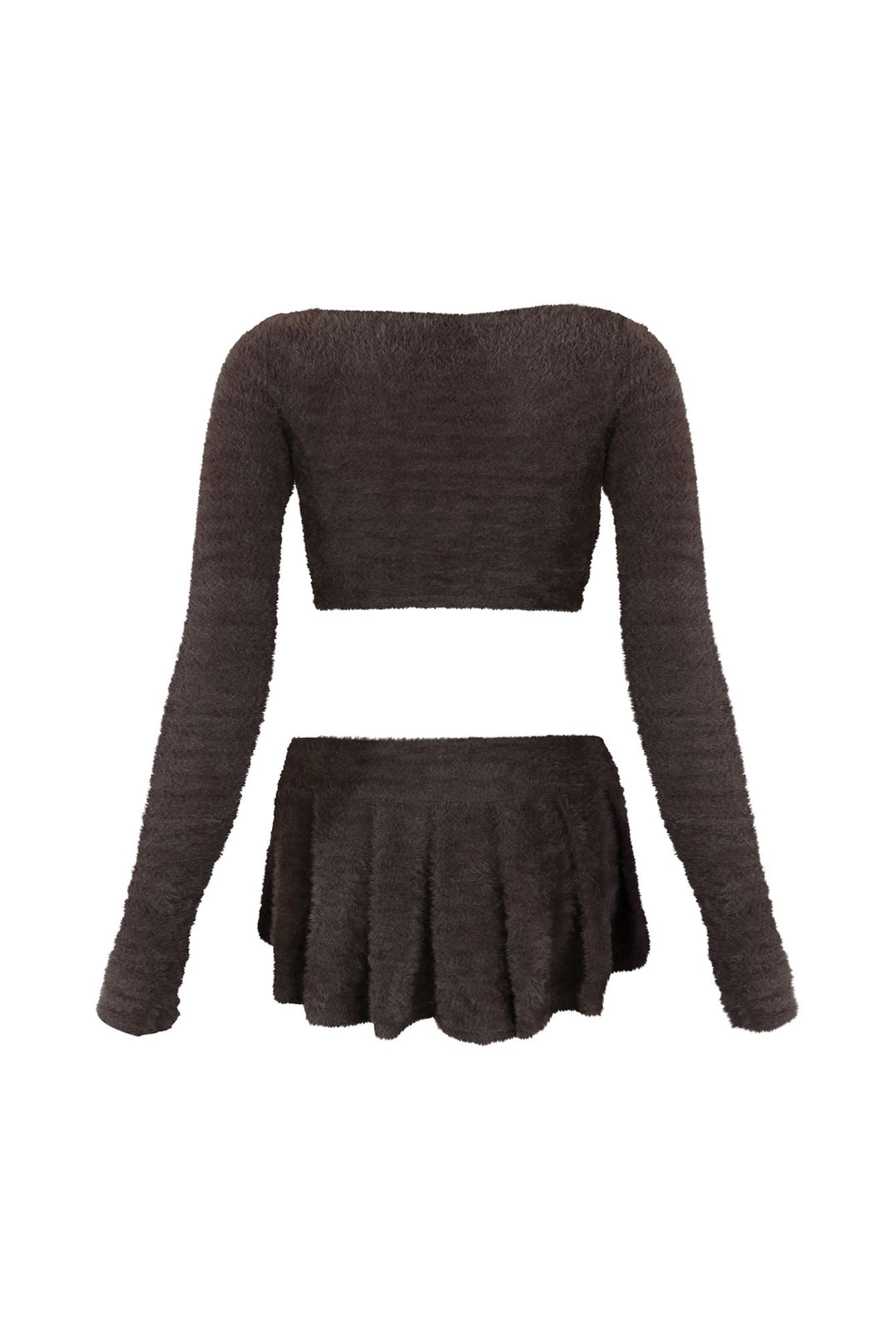 As Time Goes Fuzzy Cardigan Top &amp; Skirt SET matching sets EDGE 