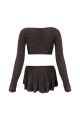 As Time Goes Fuzzy Cardigan Top &amp; Skirt SET matching sets EDGE 