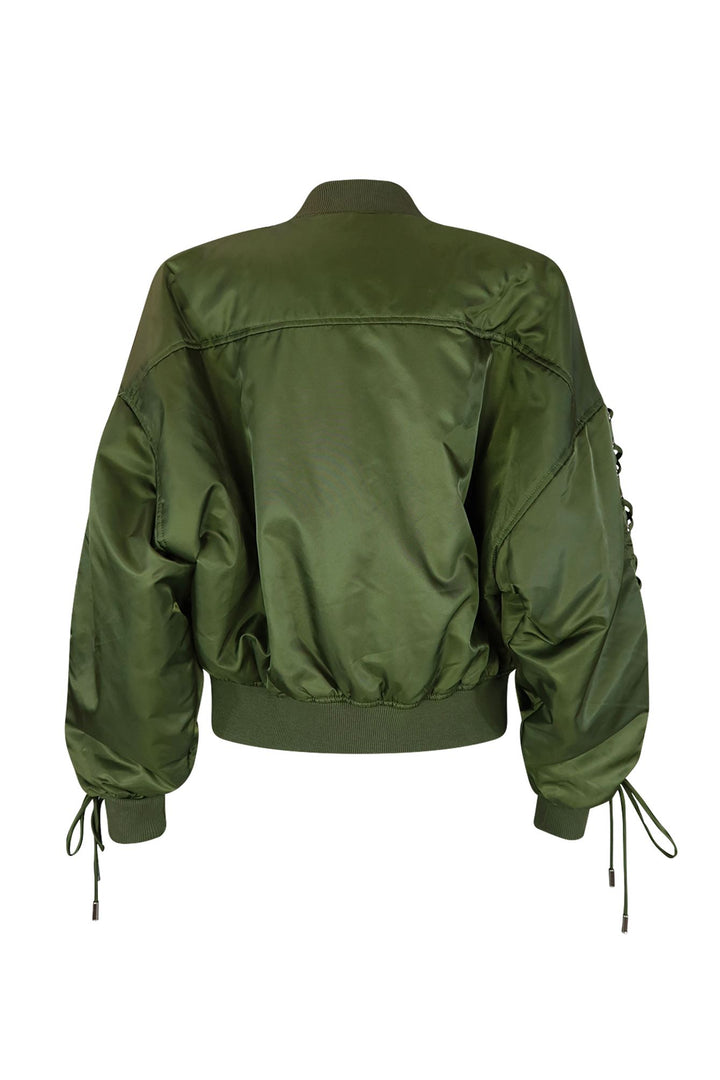 Kristy Oversized Nylon Bomber Jacket Outerwear EDGE 
