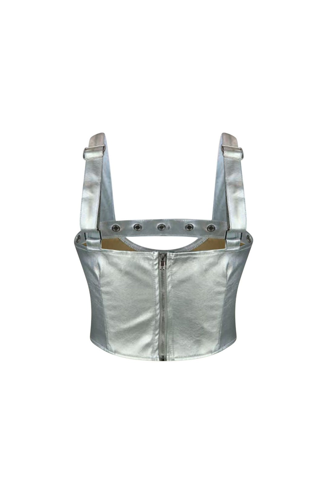 Mars Shiny PU Eyelet Crop Top Crop Top EDGE 