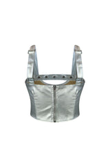 Mars Shiny PU Eyelet Crop Top Crop Top EDGE 