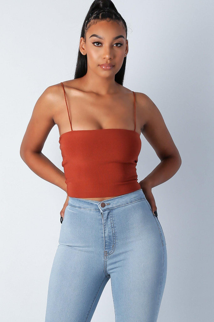 Touch by Touch Cami Tube Crop Top - Rust - KNOWSTYLE - EDGE - EDGEONLINESTORE