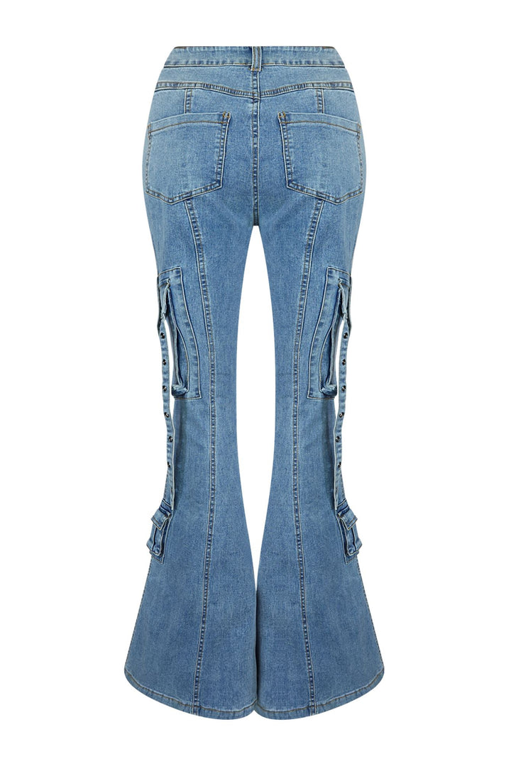 Attention Bell Bottom Pockets Detail Jeans jeans EDGE 