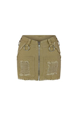 Martine Cargo Mini Skirt SKIRT EDGE Small Khaki 