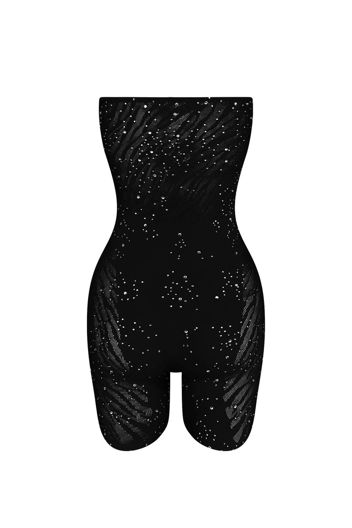 Iyla Hallow Out Tube Rhinestone Romper Rompers + Jumpsuits EDGE 