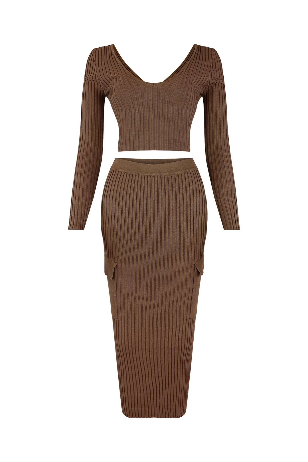 Sweet Sweater Knit Top &amp; Midi Skirt SET matching sets EDGE 