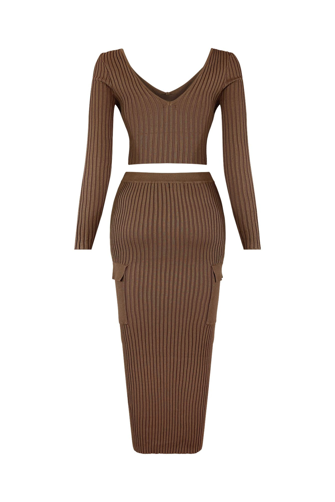 Sweet Sweater Knit Top &amp; Midi Skirt SET matching sets EDGE 