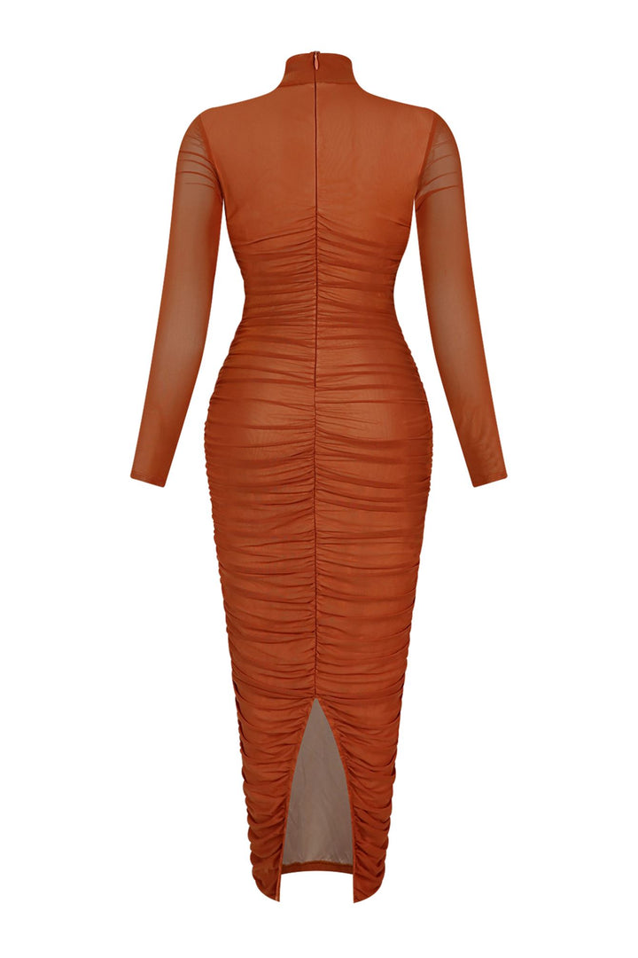 Deep Hearts Mesh Ruched Dress Dress EDGE 