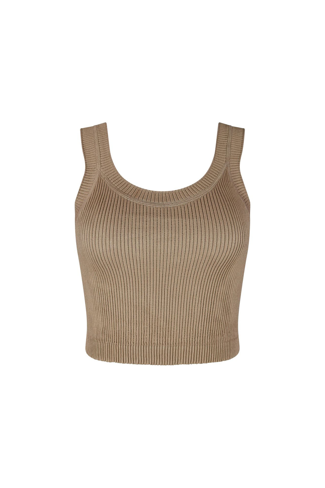 Sienna Ribbed Crop Top Crop Top EDGE Small/Medium Mocha 