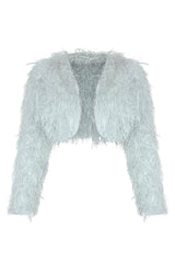 New Era Shaggy Metallic Jacket Outerwear EDGE Small White 