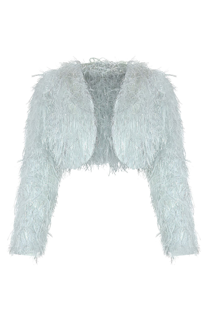 New Era Shaggy Metallic Jacket Outerwear EDGE Small White 