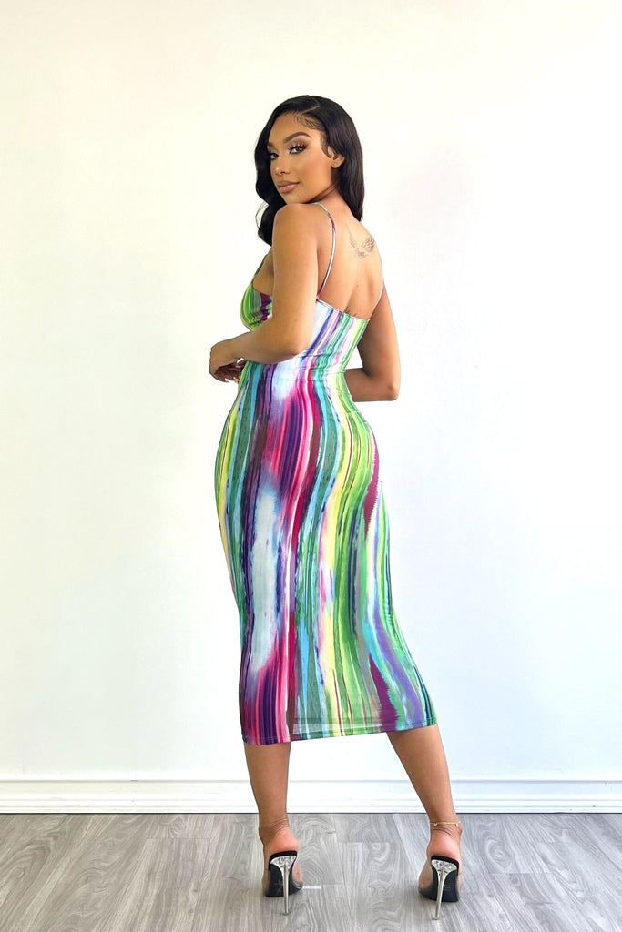 Kendall Print Tank Dress - Multi - KNOWSTYLE - EDGE - EDGEONLINESTORE