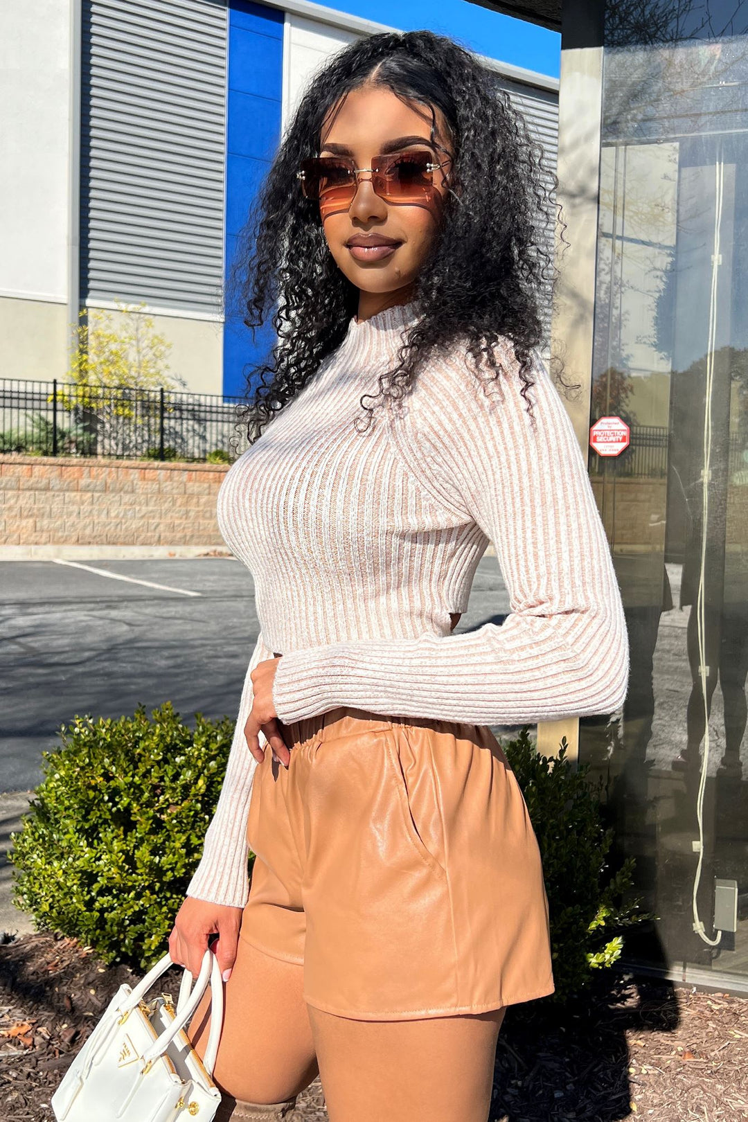 Icy Sweater Ribbed Crop Top Top EDGE 