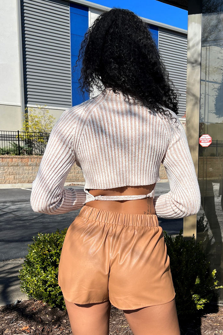 Icy Sweater Ribbed Crop Top Top EDGE 