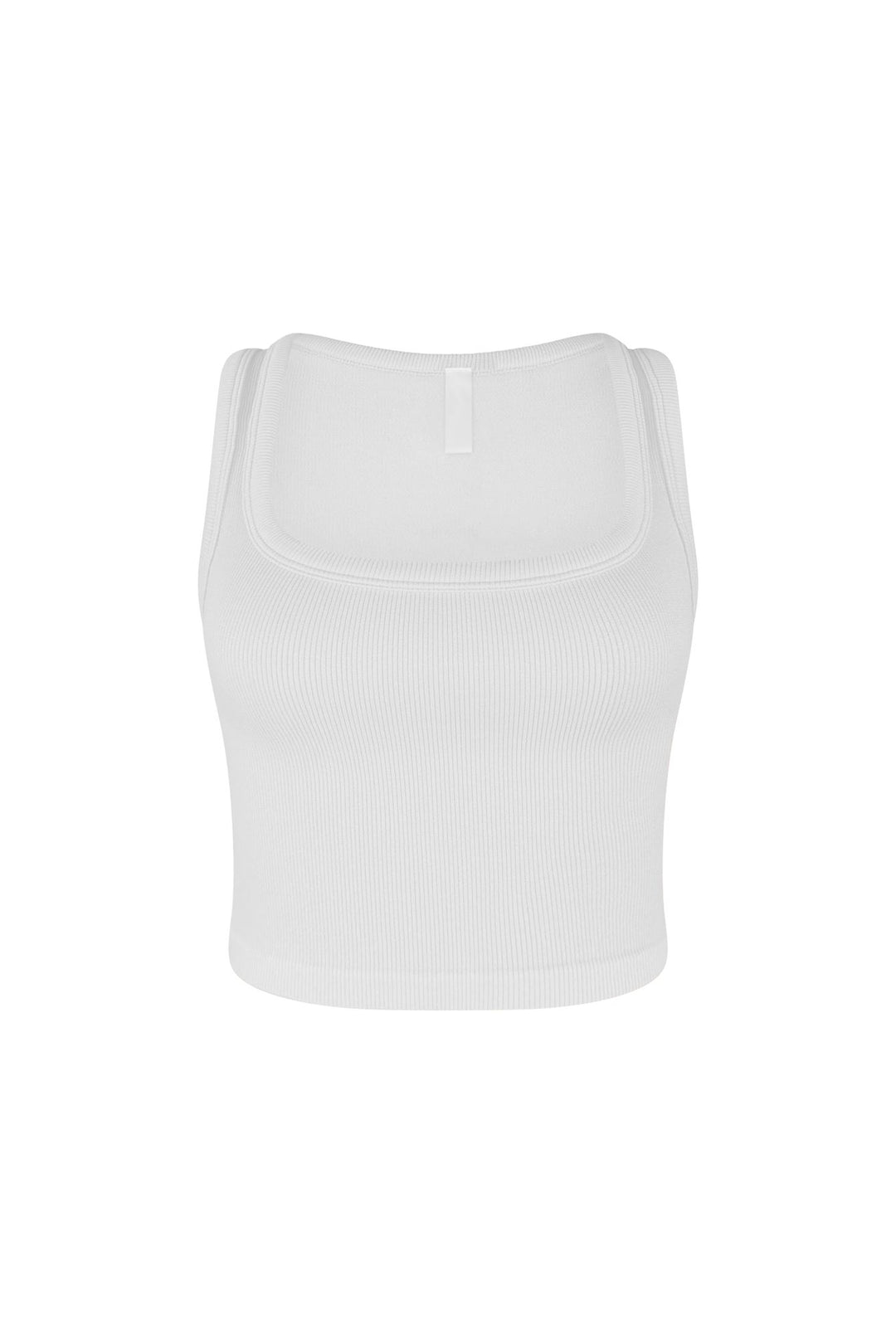 Hallie Basic Ribbed Tank Top Crop Top EDGE Small/Medium White 