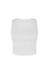 Hallie Basic Ribbed Tank Top Crop Top EDGE Small/Medium White 