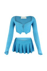 As Time Goes Fuzzy Cardigan Top &amp; Skirt SET matching sets EDGE 