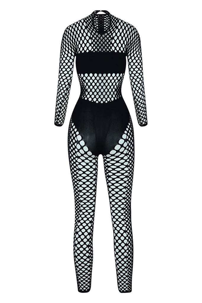Like A Shadow Seamless Netted Long Sleeve Jumpsuit Rompers + Jumpsuits EDGE 