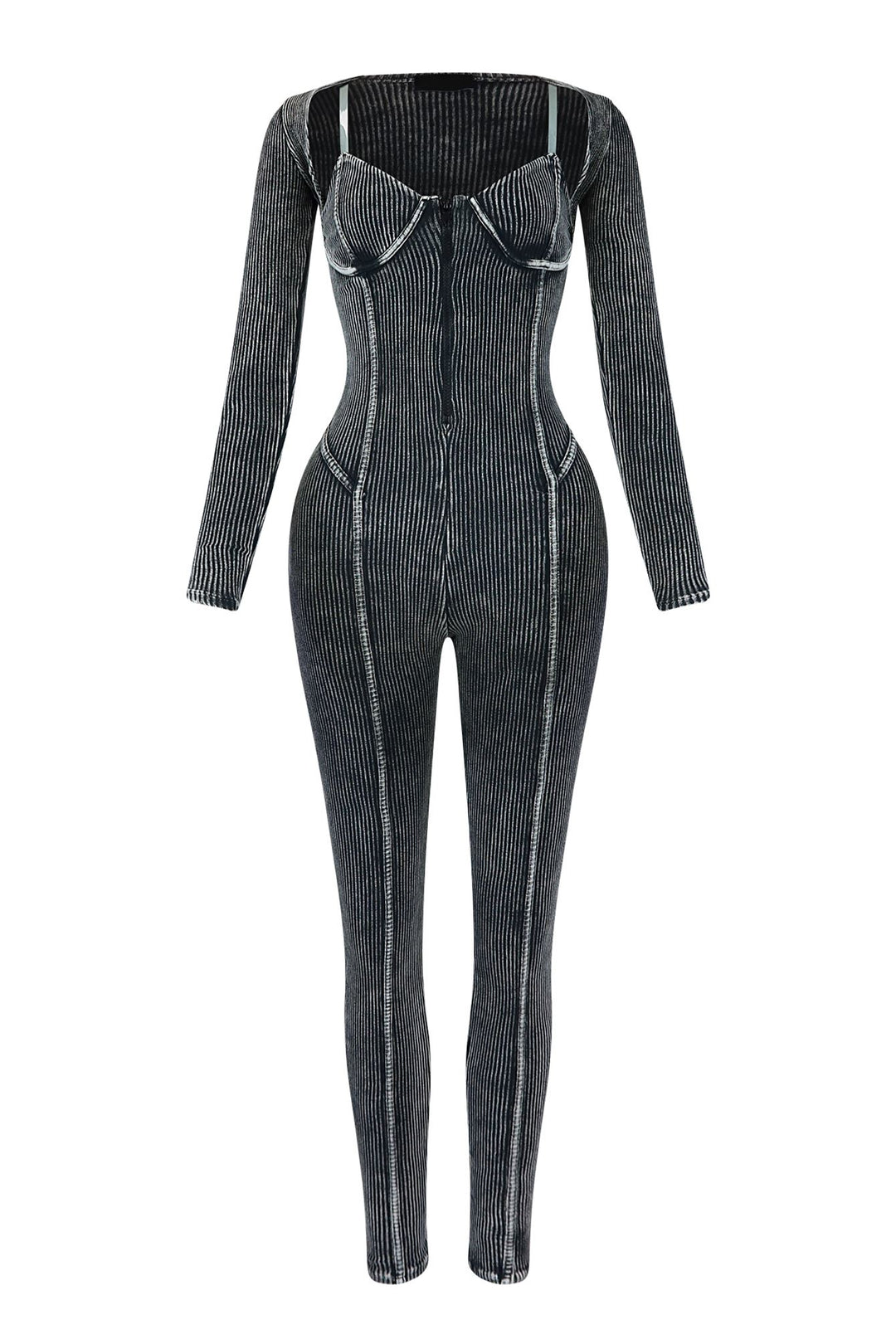 Kali Mineral Washed Jumpsuit &amp; Cardigan SET Rompers + Jumpsuits EDGE Small Black 
