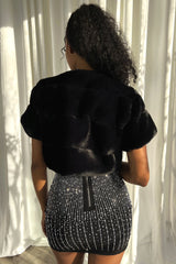 Lavish Faux Fur Cropped Cover Up Outerwear EDGE 