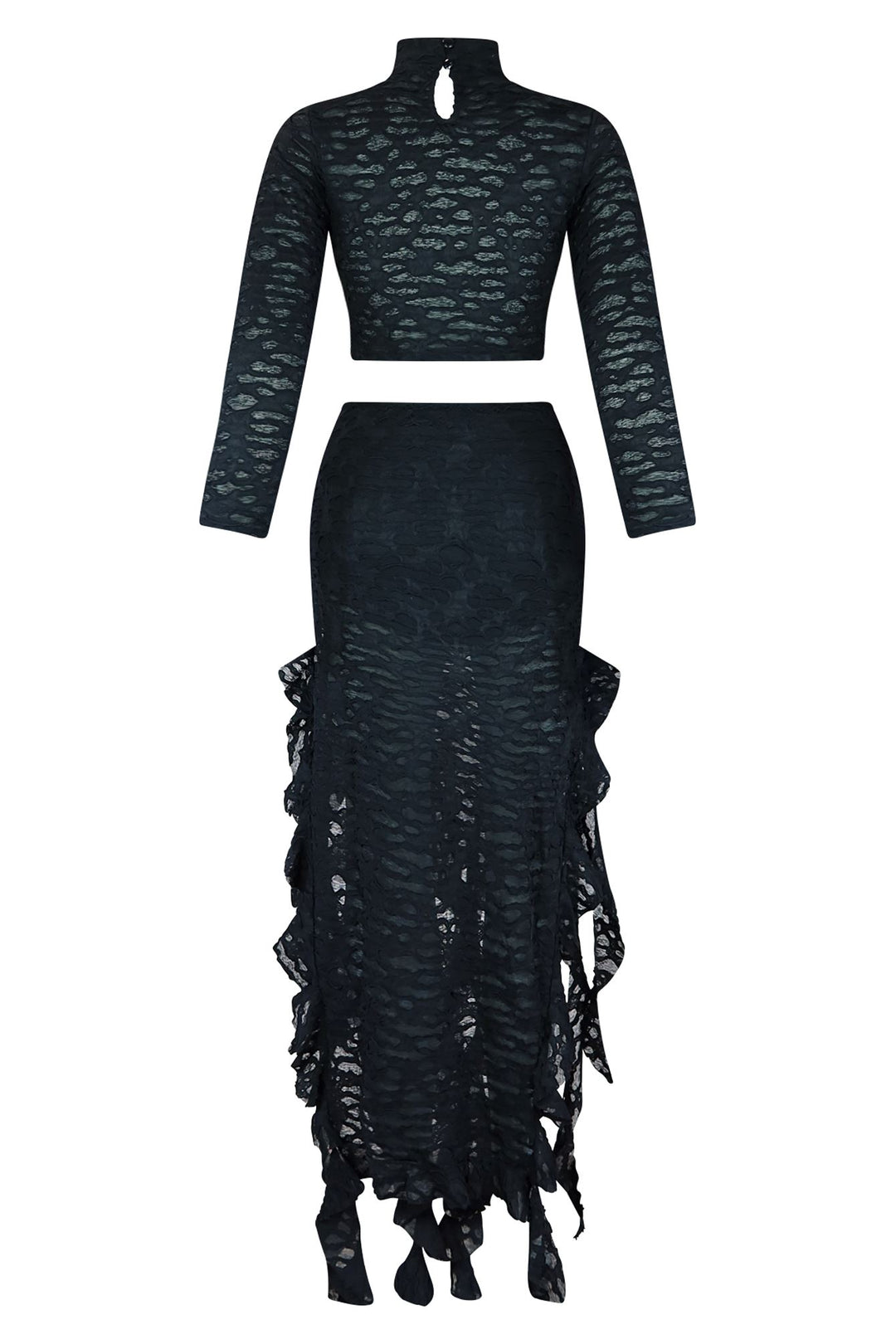 Darla Mesh Top &amp; Maxi Ruffle Skirt SET matching sets EDGE 
