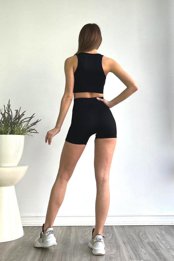 Limited Ribbed Shorts Set - Black - KNOWSTYLE - EDGE - EDGEONLINESTORE