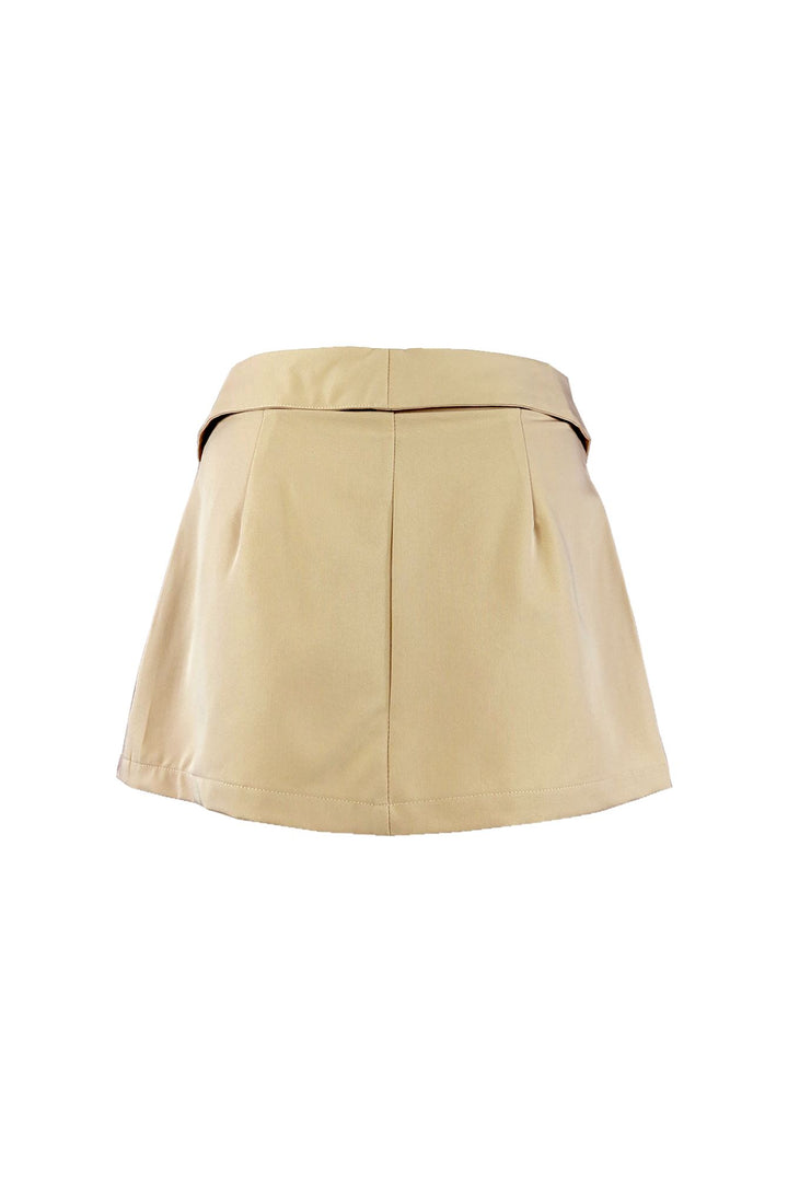 Irish Cream Pleated Mini Skort SKIRT EDGE 