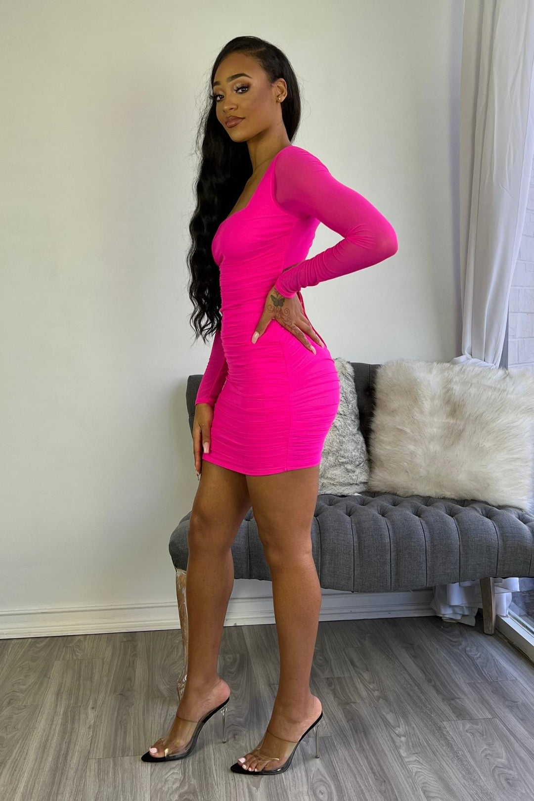 Bringing the Light Mesh Mini Dress - Hot Pink - KNOWSTYLE - EDGE - EDGEONLINESTORE