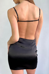 Scarlette Satin Dress - Black - KNOWSTYLE - EDGE - EDGEONLINESTORE