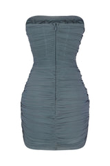 Not Too Late Mesh Ruched Mini Bustier Dress Dress EDGE 
