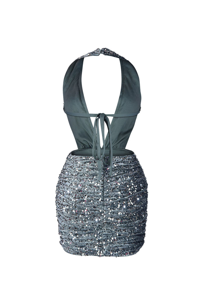 Temptations Sequin Halter Mini Dress Dresses EDGE 
