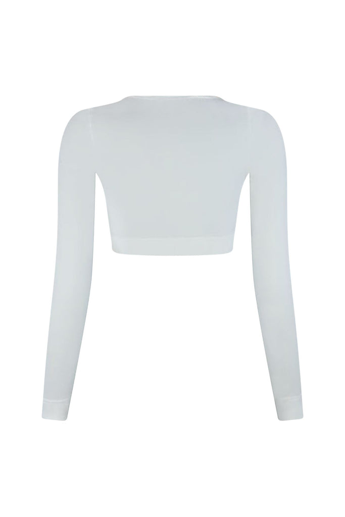 Soft Smooth V Neck Long Sleeve Top Crop Top EDGE 