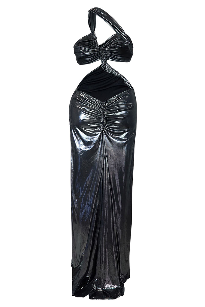 Comet Metallic Foil Maxi Dress Dress EDGE 