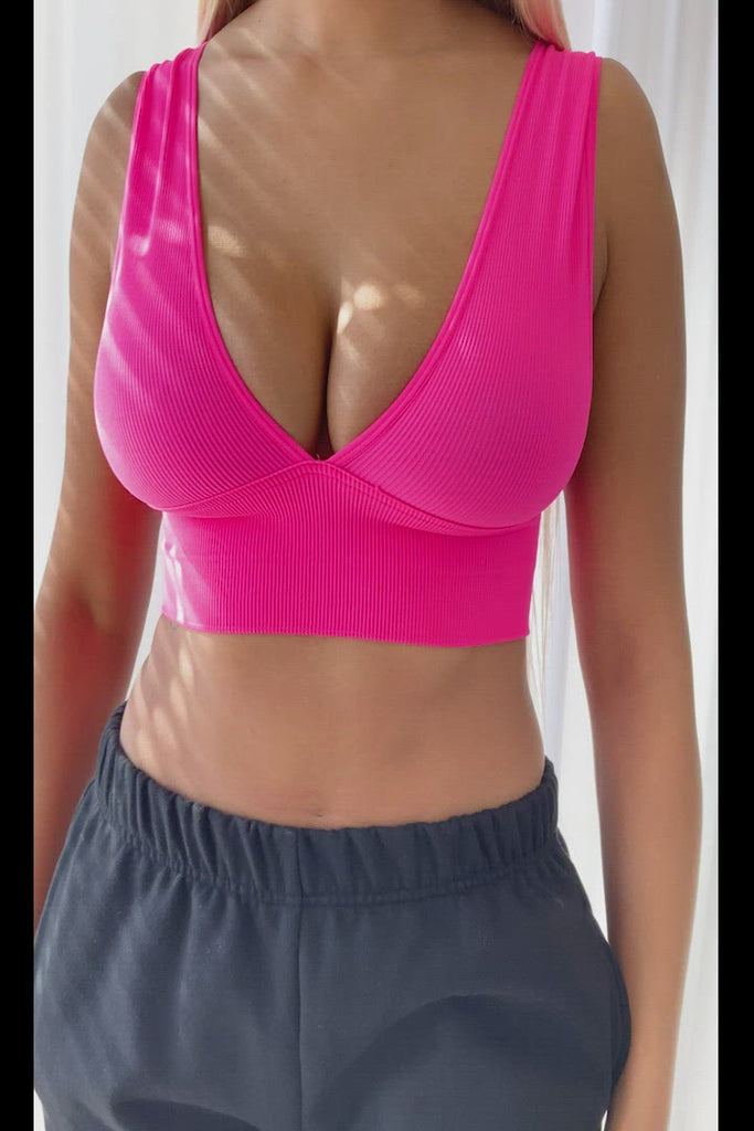 Close To You Seamless Sleeveless Crop Top - Pink - KNOWSTYLE - EDGE - EDGEONLINESTORE