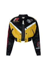 Motorsport PU Leather Jacket Outerwear EDGE X-Small Gold 