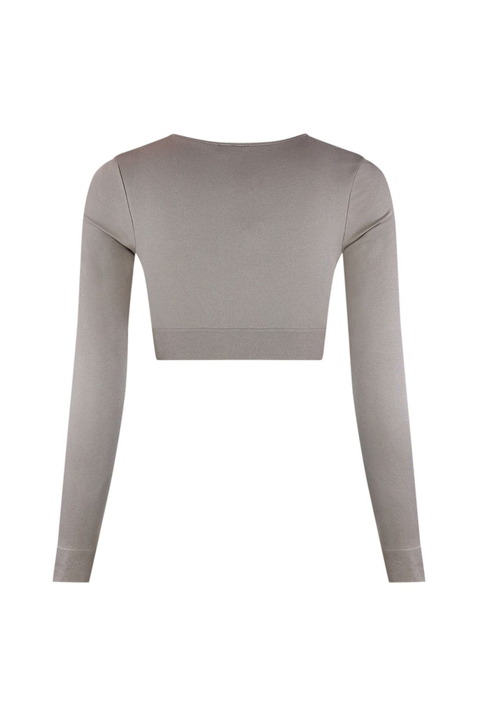 Soft Smooth V Neck Long Sleeve Top Crop Top EDGE 