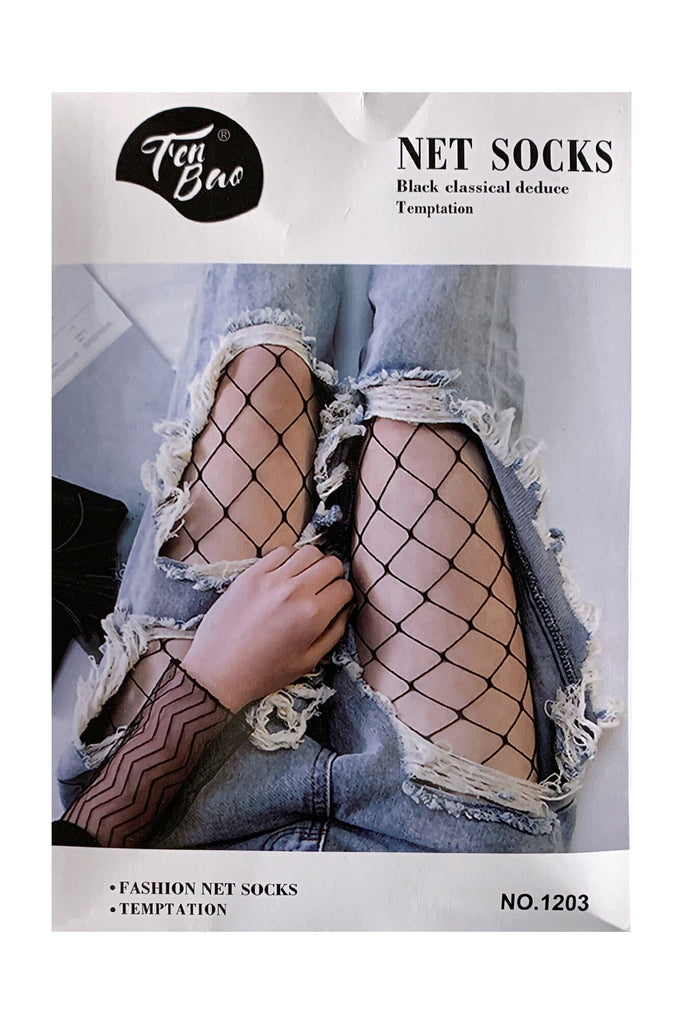 Nobody Knows Wide Fishnet Stockings - Black - KNOWSTYLE - EDGE - EDGEONLINESTORE