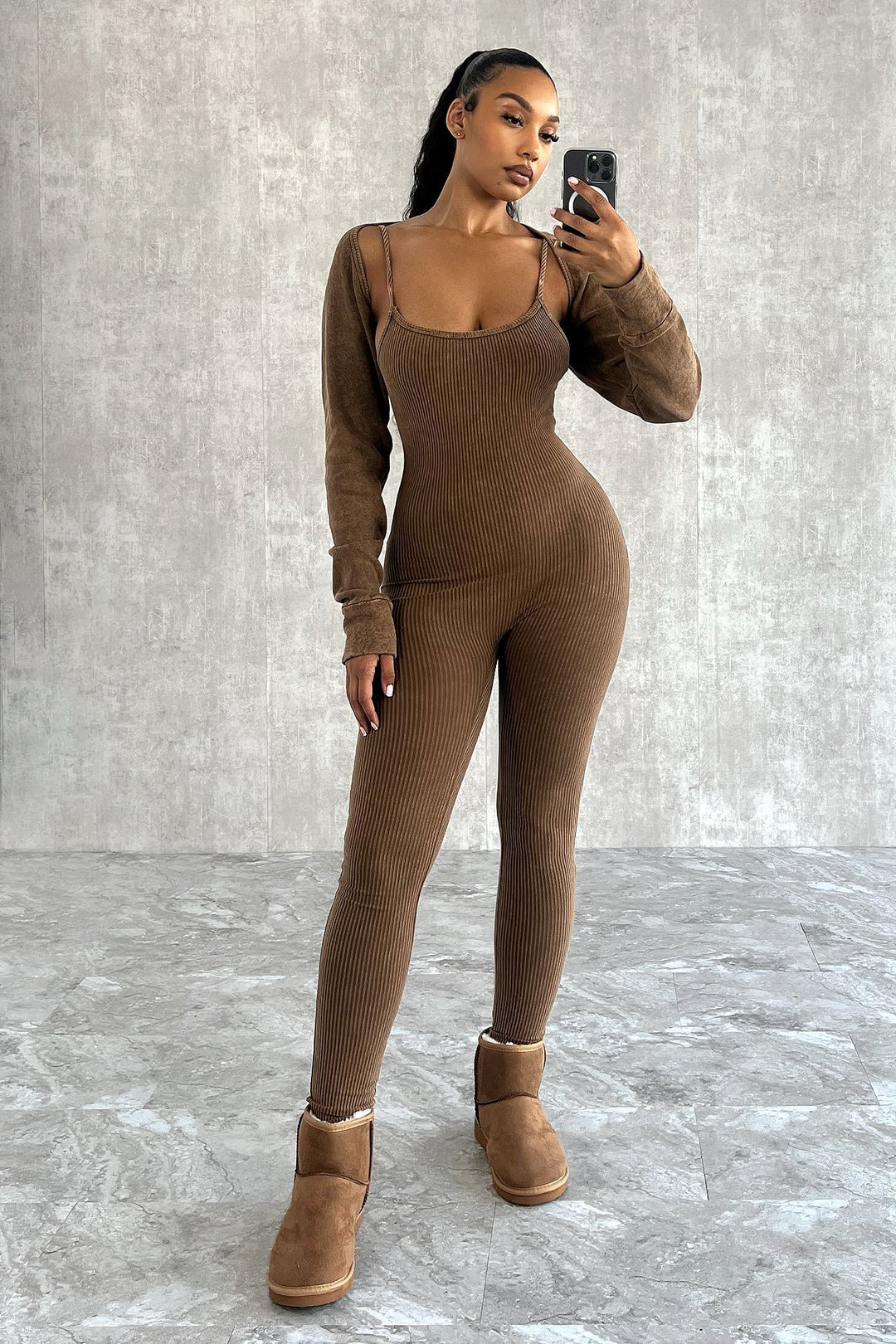 Cindy Mineral Washed Jumpsuit &amp; Bolero SET Rompers + Jumpsuits EDGE 