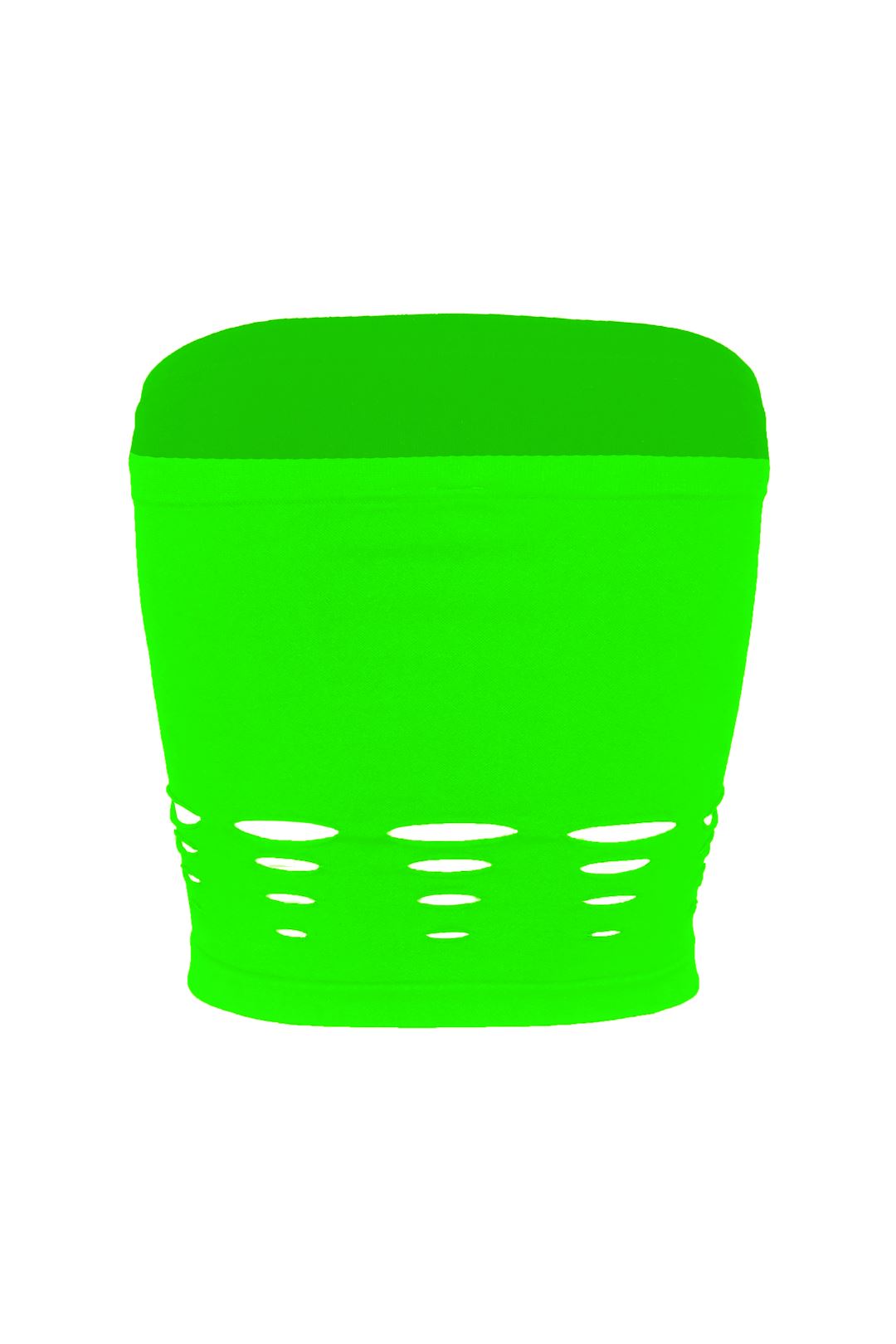 Electricity Cut Out Tube Top - Neon Green -EDGEbyKS