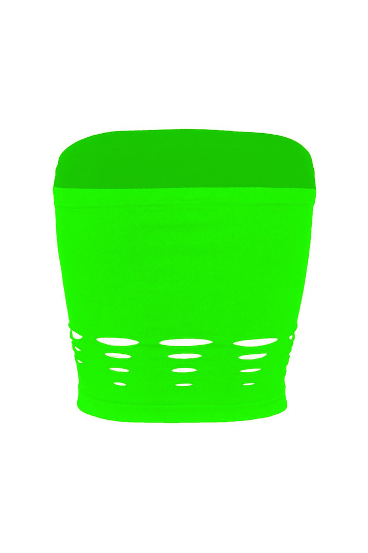 Electricity Cut Out Tube Top - Neon Green -EDGEbyKS