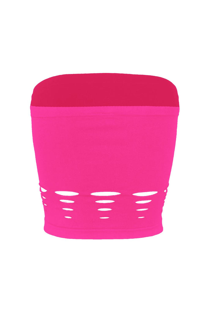 Electricity Cut Out Tube Top - Hot Pink -EDGEbyKS