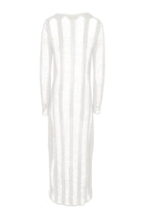 Private Island Distressed Maxi Cardigan Cover Up - Oatmeal - EDGEbyKS