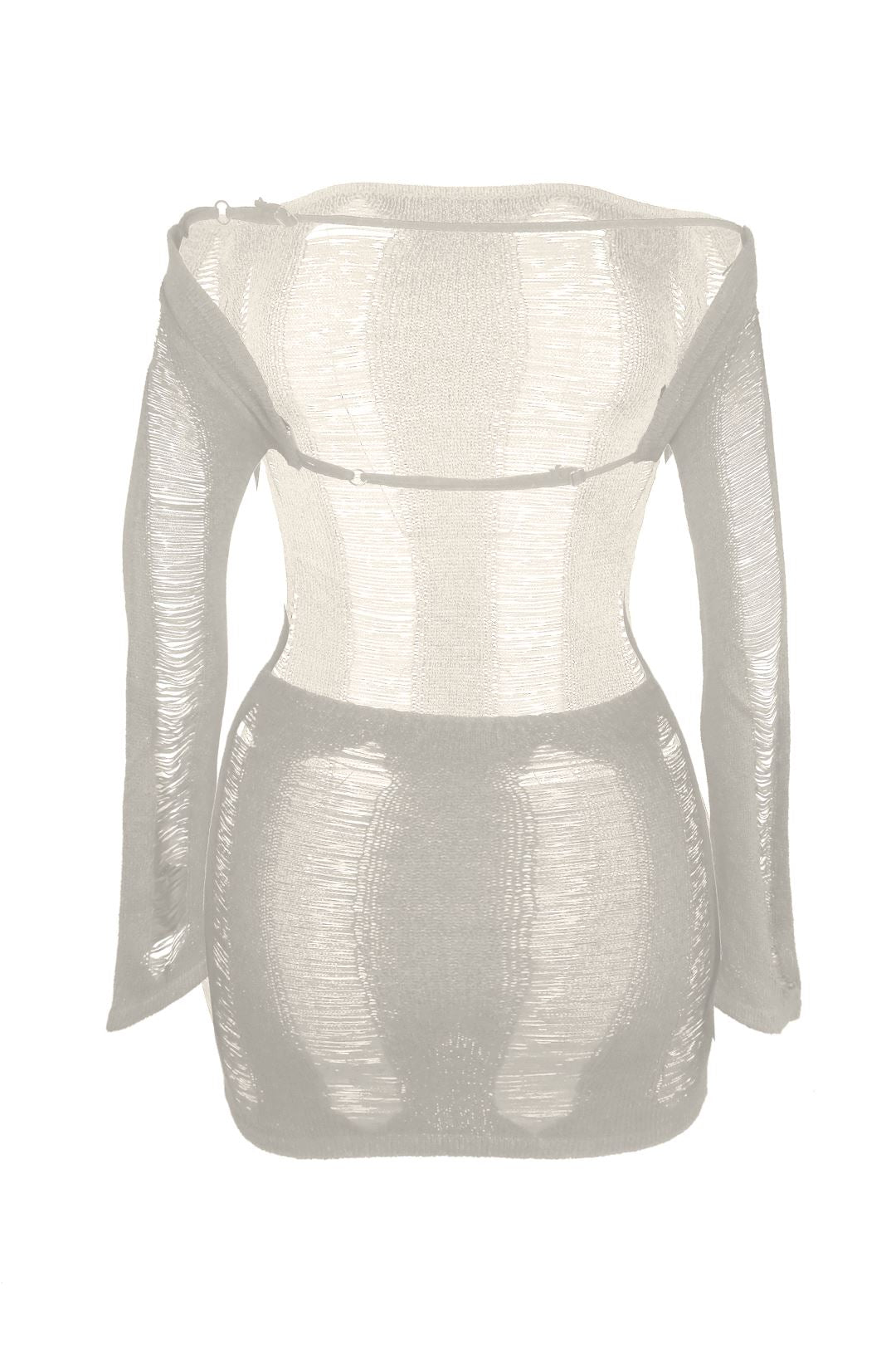 Zion Long Sleeve Mini Dress - Oatmeal - EDGEbyKS