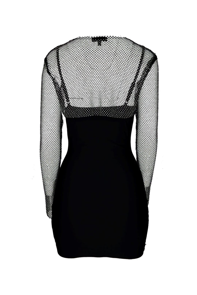 City Lights Rhinestone Cover Top Dress - Black - EDGEbyKS