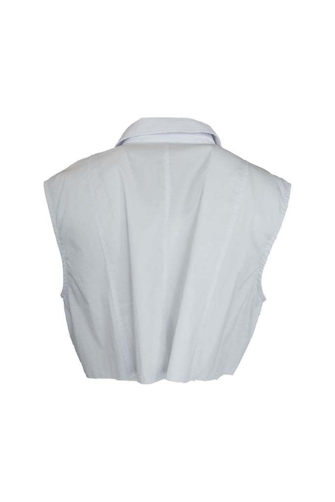 Work It Over Sized Crop Shirts Top Blouse - White - EDGEbyKS